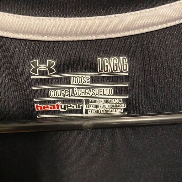 Black Under Armour Heat Gear T-Shirt Size Large - Picture 3 of 3